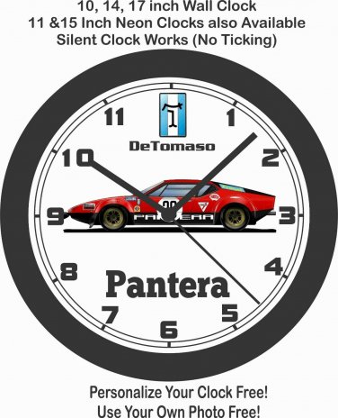 1972 DeTOMASO FORD PANTERA 24 HOURS OF LEMANS RACE CAR WALL CLOCK-FERRARI