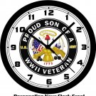 PROUD SON OF A WORLD WAR II VETERAN  WALL CLOCK-Free USA Ship!