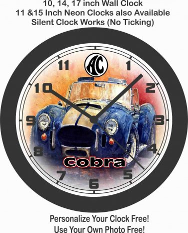 FORD A/C COBRA 427 WALL CLOCK-FREE USA SHIP-PORSCHE, CORVETTE, MUSTANG
