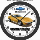 1971 CHEVROLET (Gold) STINGRAY CORVETTE WALL CLOCK-FREE USA SHIP, Camaro