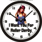 I WANT YOU FOR ROLLER DERBY WALL CLOCK-FREE USA SHIP!