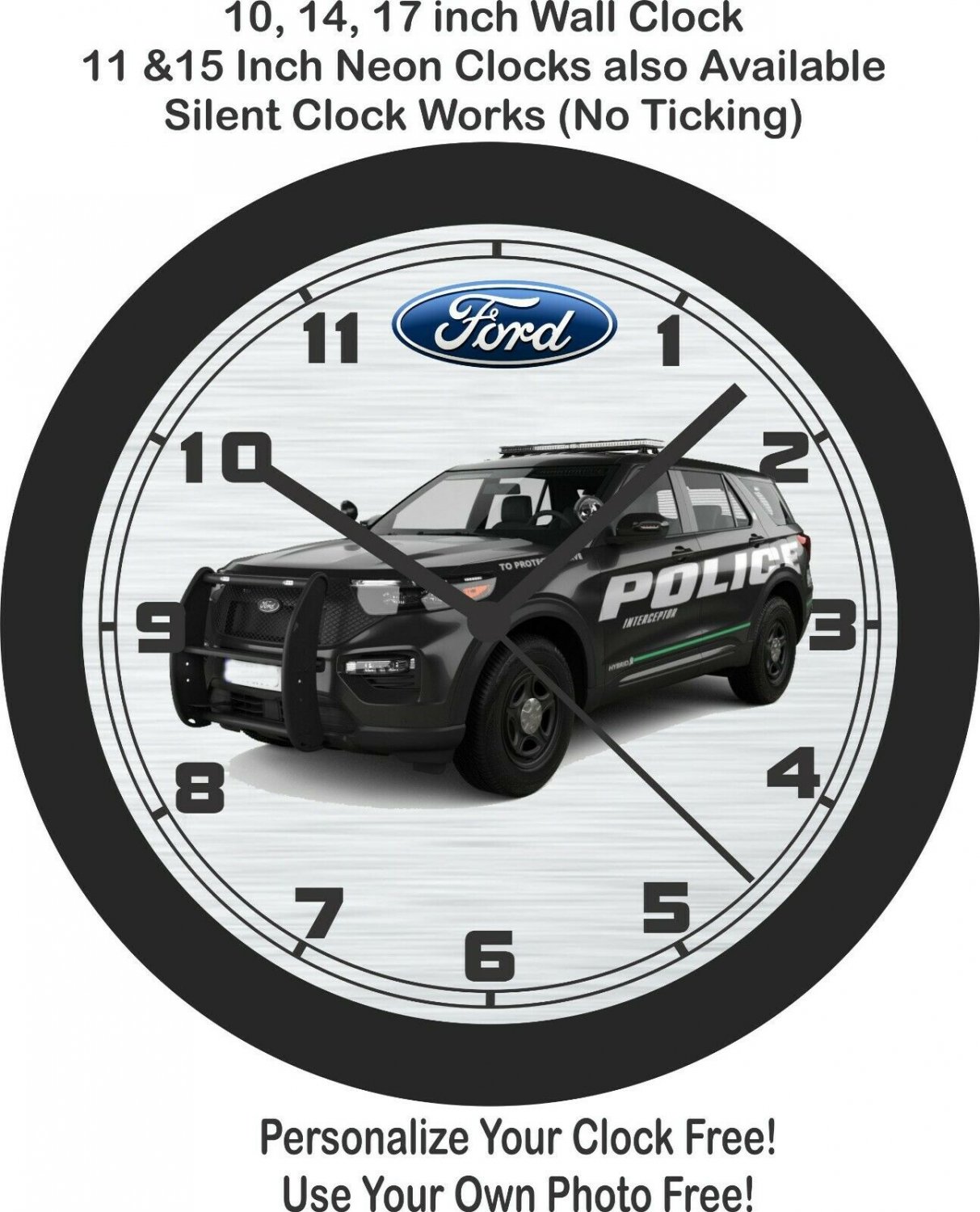 Ford Explorer Police Interceptor Wall ClockFree US Ship