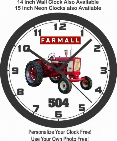 FARMALL 504 TRACTOR WALL CLOCK-Free US Ship, John Deere