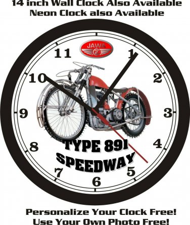 JAWA TYPE 891 SPEEDWAY WALL CLOCK-FREE USA SHIP!