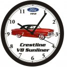 1952 FORD CRESTLINE V8 SUNLINER WALL CLOCK-Free USA Ship
