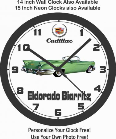 1957 CADILLAC ELDORADO BIARRITZ WALL CLOCK-Free USA Ship