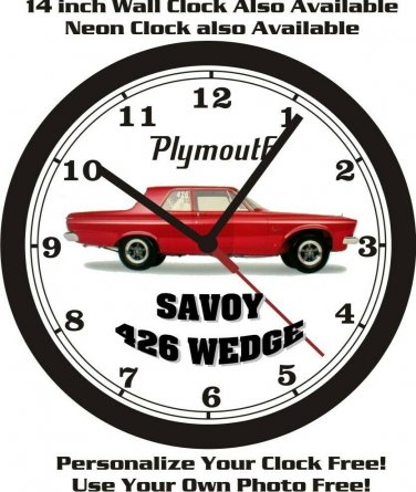 1963 PLYMOUTH SAVOY 426 WEDGE WALL CLOCK-FREE USA SHIP!
