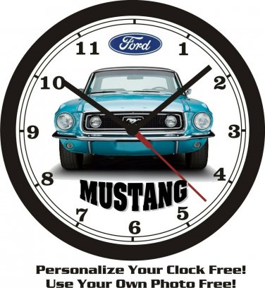 1968 FORD MUSTANG WALL CLOCK-FREE USA SHIP-NEW!