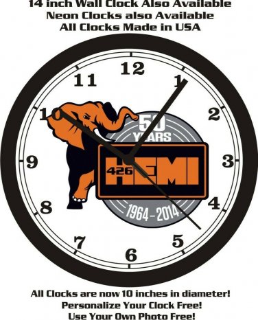 MOPAR HEMI 50 YEARS ANNIVERSARY WALL CLOCK-FREE USA SHIP-Dodge, Plymouth, Ram