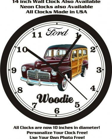 1941 FORD WOODIE WALL CLOCK-FREE USA SHIP