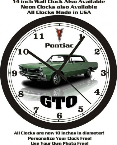 1965 PONTIAC GTO WALL CLOCK-FREE USA SHIP