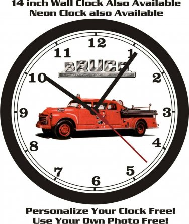 BRUCO FIRE ENGINE TRUCK WALL CLOCK-FREE USA SHIP!