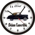 1940 FORD DELUXE CONVERTIBLE WALL CLOCK-FREE USA SHIP!
