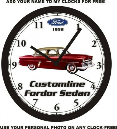 1952 FORD CUSTOMLINE FORDOR SEDAN WALL CLOCK-Free USA Ship
