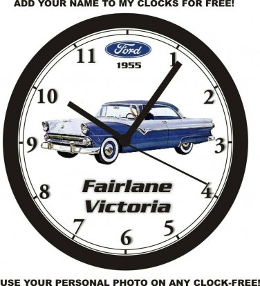 1955 FORD FAIRLANE VICTORIA  WALL CLOCK-Free USA Ship