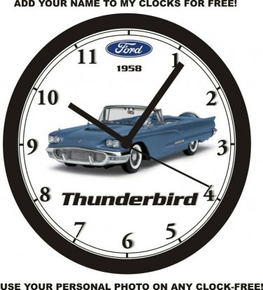 1958 FORD THUNDERBIRD CONVERTIBLE WALL CLOCK-Free USA Ship