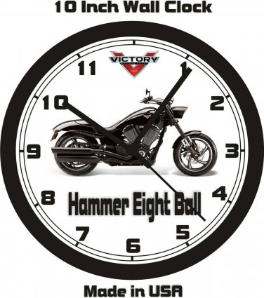 2014 VICTORY HAMMER EIGHT BALL WALL CLOCK-FREE US SHIPPING