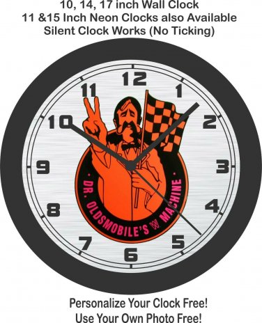 Dr. Oldsmobile's W Machine Emblem Wall Clock-Choose 1 of 2, Cutlass, Hurst/Olds