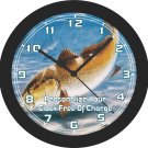 Red Fish Feeding Wall Clock-Personalize Your Clock Free Of Charge