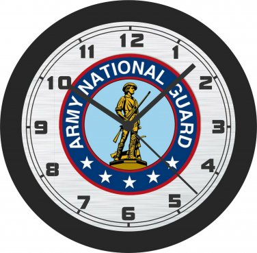 Army National Guard Sign Wall Clock-Free US Ship