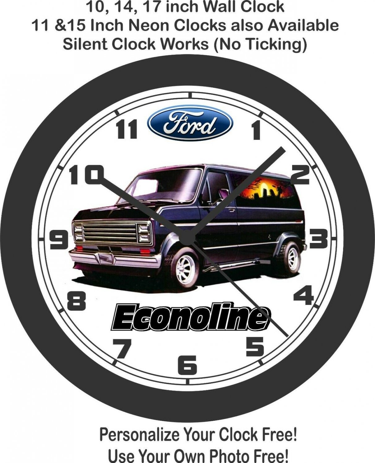 Ford Econoline Custom 70's Van Wall ClockChevrolet, Dodge
