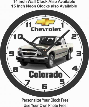 CHEVROLET COLORADO CREW CAB PICKUP TRUCK WALL CLOCK-NEW!-Free USA Ship
