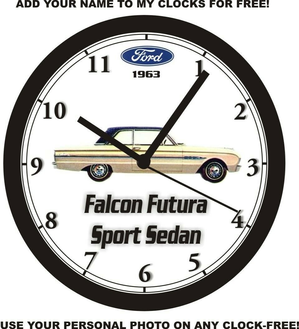 1963 FORD FALCON FUTURA SPORT SEDAN WALL CLOCKFree USA Ship