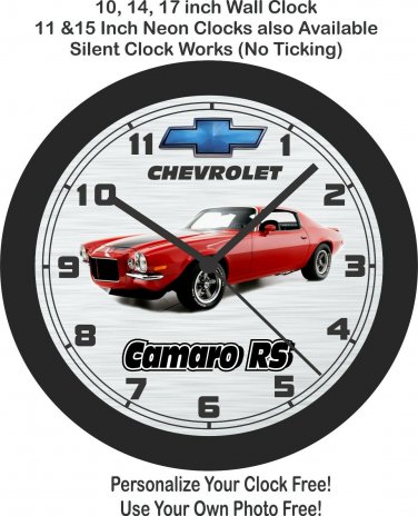 1970 Chevrolet Split Bumper Camaro RS Wall Clock-Free US Ship