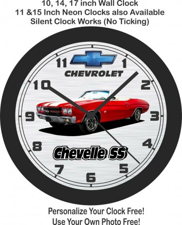 1969 Chevrolet Chevelle SS Conv. Wall Clock-Free US Ship