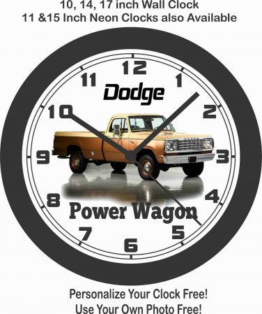 1977 DODGE POWER WAGON WALL CLOCK-NEW!-FREE USA SHIP