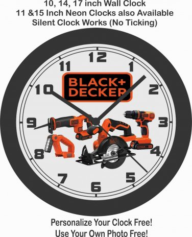 BLACK & DECKER TOOLS WALL CLOCK-FREE US SHIP, CRAFTSMAN, SNAP-ON, -Choose 1 of 3