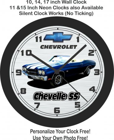 1970 Chevrolet Chevelle SS Conv. Wall Clock-Free US Ship