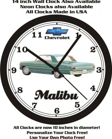 1965 CHEVROLET MALIBU WALL CLOCK-FREE USA SHIP