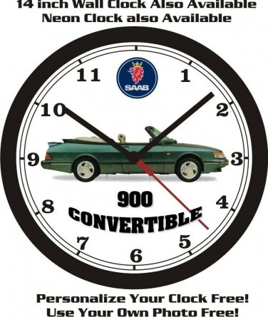 SAAB 900 CONVERTIBLE WALL CLOCK-FREE USA SHIP!