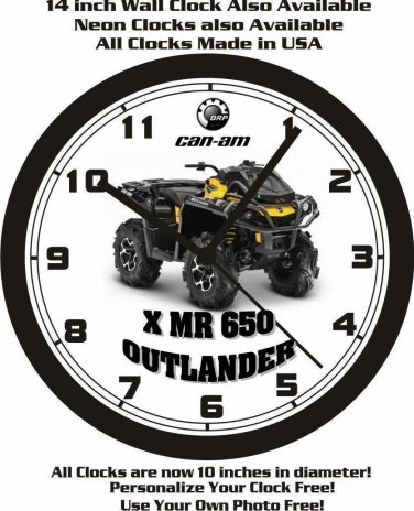 2015 CAN-AM X MR 650 OUTLANDER ATV WALL CLOCK-FREE USA SHIP!