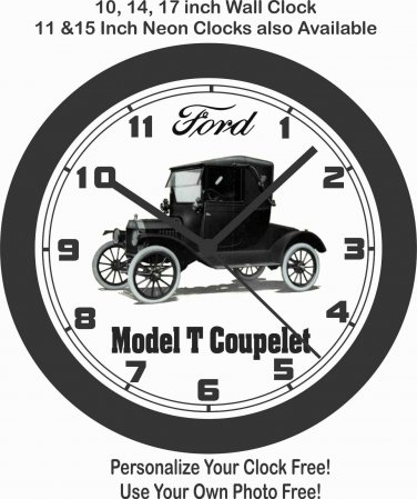 FORD MODEL T COUPELET WALL CLOCK-FREE USA SHIP