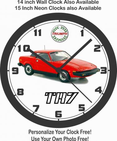 TRIUMPH TR7 BIG 10, 14 or 17 INCH WALL CLOCK-FREE US SHIP