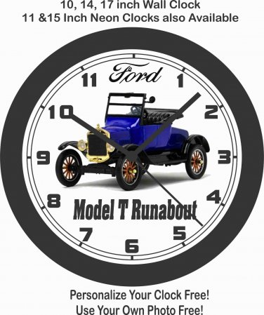 1925 FORD MODEL T RUNABOUT CONV. WALL CLOCK-FREE USA SHIP