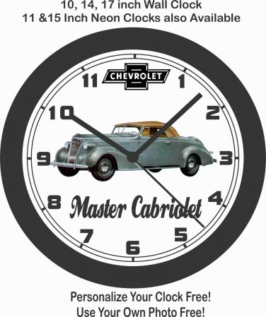 1937 CHEVROLET MASTER CABRIOLET WALL CLOCK-FREE USA SHIP
