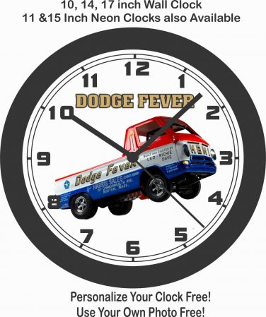 DODGE FEVER NHRA WHEELIE VAN WALL CLOCK-FREE USA SHIP