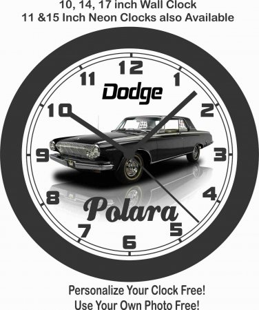 1963 DODGE POLARA WALL CLOCK-FREE USA SHIP, PLYMOUTH, CHEVROLET, FORD