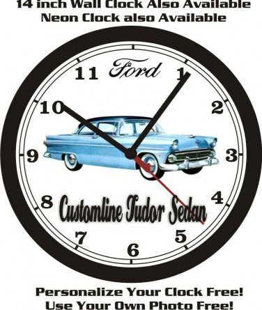 1955 FORD CUSTOMLINE TUDOR SEDAN WALL CLOCK-FREE USA SHIP!--Chevrolet, Dodge