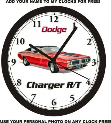 1971 DODGE CHARGER R/T WALL CLOCK--Free USA Ship-Plymouth