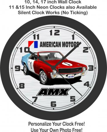 1969 American Motors AMX (Red-White-Blue) Wall Clock-Free US Ship-AMC