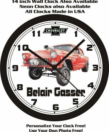 1955 CHEVROLET BELAIR GASSER WALL CLOCK-FREE USA SHIP!