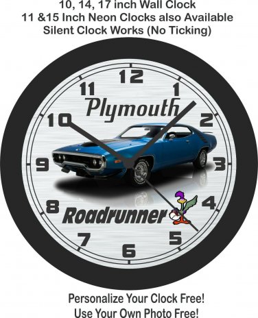 1972 Plymouth Roadrunner Wall Clock-Free US Ship