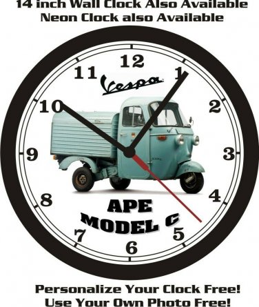 1963 VESPA APE MODEL C WALL CLOCK-FREE USA SHIP!