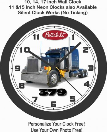 PETERBILT 379 SEMI-TRUCK WALL CLOCK-Personalize it Free!