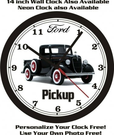 1935 FORD HALF TON PICKUP WALL CLOCK-FREE USA SHIP!-Chevrolet, Dodge, GMC