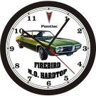 1968 PONTIAC FIREBIRD H.O. HARDTOP WALL CLOCK-FREE USA SHIP!-Camaro, Trans/Am